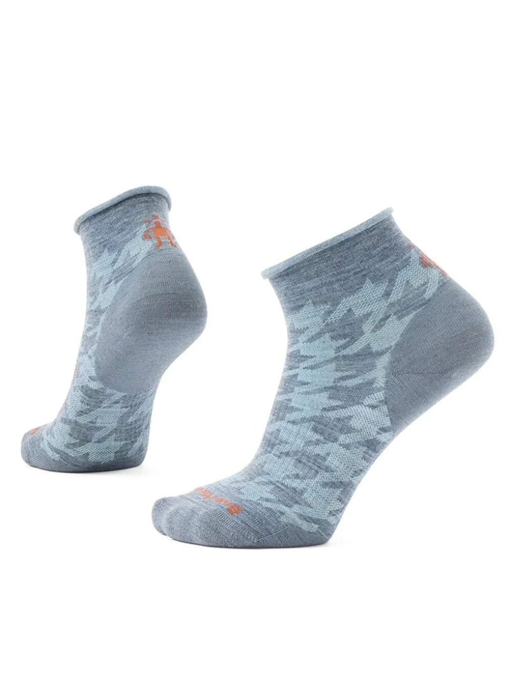 SmartWool Zero Cushion Hounds Tooth Ankle Socks Women's Medium NWT Pewter Blue